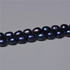 Natural Fresh Water Pearl Rice Oval Loose Beads 14'' String