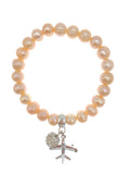 Freshwater Pearl Bracelet with Sparkle Ball Charm
