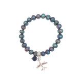 Freshwater Pearl Bracelet with Sparkle Ball Charm