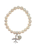 Freshwater Pearl Bracelet with Sparkle Ball Charm