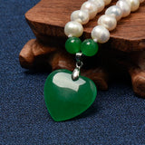 8-9mm Natural Pearls Dark Green Heart Pendant Making Diy Necklace