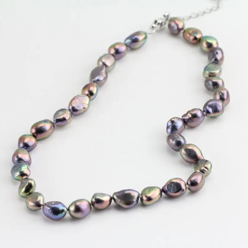 Peacock Baroque Freshwater Pearl Necklace 18inch Pearls Jewelry
