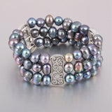 Multi-layered Pearl Beads Bracelet for Women - Alloy Bangle