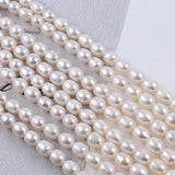 8-9mm Rice-Shaped Freshwater Pearl Beads Necklace Earrings Jewelry