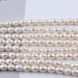 8-9mm Rice-Shaped Freshwater Pearl Beads Necklace Earrings Jewelry