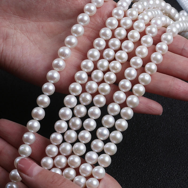 8-9mm Loose Chinese Freshwater Akoya Pearls Strand for Jewelry Making
