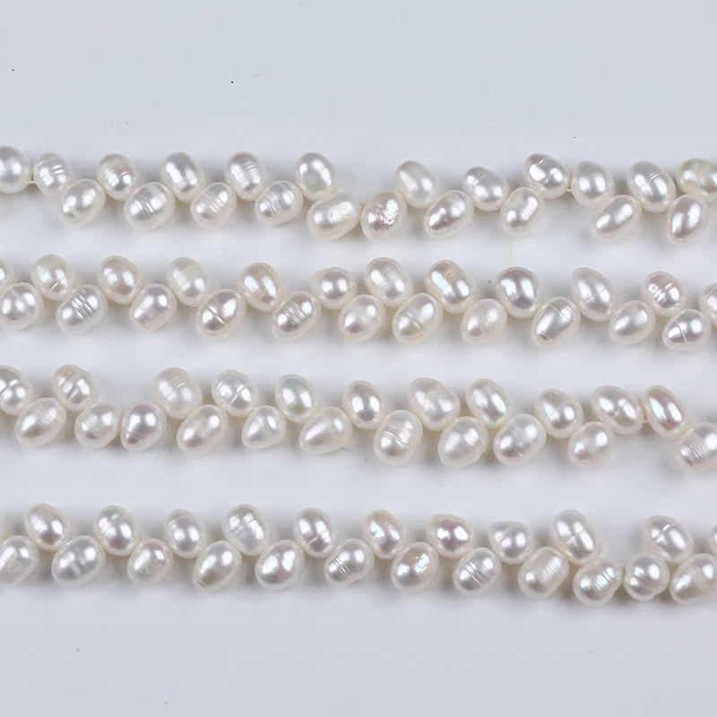 8-9mm Wheat Rice Shape Pearl Strand Top Drilled Pearl Beads
