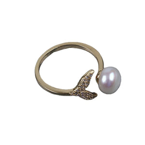 8-9mm Freshwater Button Cultured Pearl Ring