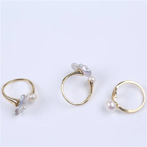 8-9mm Freshwater Button Cultured Pearl Ring