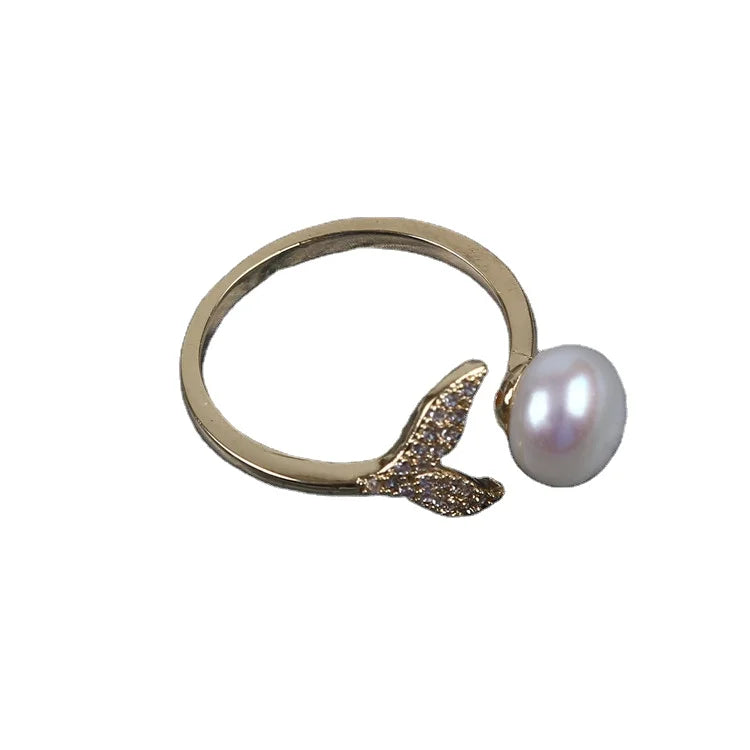 8-9mm Freshwater Button Cultured Pearl Ring