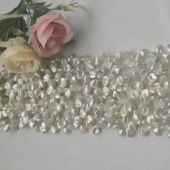 Natural Freshwater Keshi Pearl Strands 8-9mm