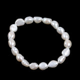 8-9mm Freshwater Baroque Pearl Bracelet Rubber Elastic