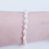 8-9mm Freshwater Baroque Pearl Bracelet Rubber Elastic