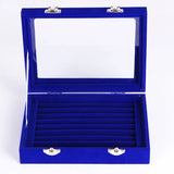 Velvet Carrying Case with Glass Cover Jewelry Ring Display Box