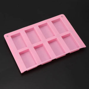 8 Cavities Rectangle Cuboid Silicone Mold Soap Resin DIY Tools