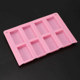 8 Cavities Rectangle Cuboid Silicone Mold Soap Resin DIY Tools