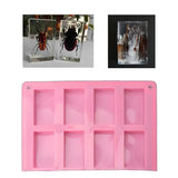 8 Cavities Rectangle Cuboid Silicone Mold Soap Resin DIY Tools