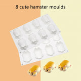8-Cavity Hamster Silicone Fondant Mold for DIY Craft