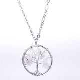 Natural Stone Stainless Steel Pendant Necklace Y1065