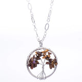 Natural Stone Stainless Steel Pendant Necklace Y1065
