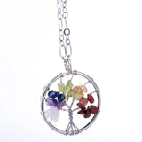 Natural Stone Stainless Steel Pendant Necklace Y1065