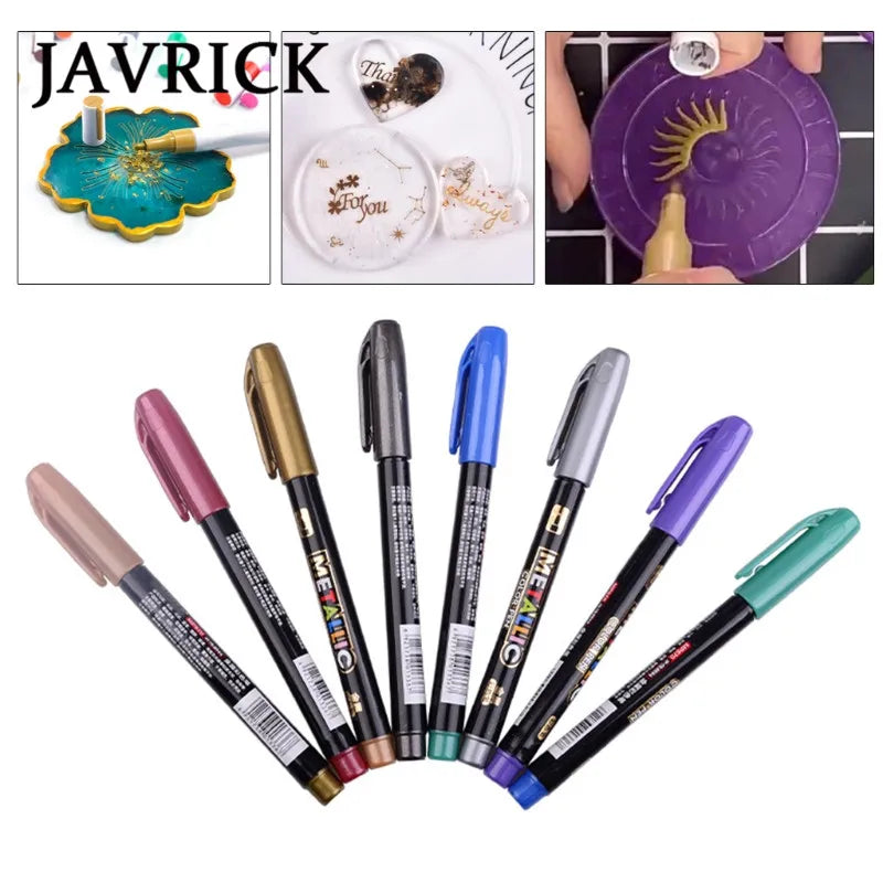 8 Colors Epoxy Resin Metallic Marker Pen Set