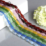 8 Colors Water Drop Chalcedony Natural Jades Stone 8x20mm Loose Spacers Beads