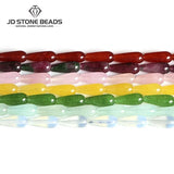 8 Colors Water Drop Chalcedony Natural Jades Stone 8x20mm Loose Spacers Beads