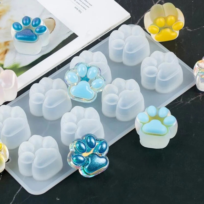 Cats Paws Keychain Epoxy Resin Silicone Mold Keyring Pendant Mold