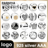 8 Heart Charms 925 Sterling Silver Chinese Charms