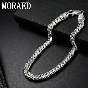 925 Silver 8 Inch 6MM Necklace Chain Men Women Jewelry