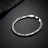 925 Silver 8 Inch 6MM Necklace Chain Men Women Jewelry