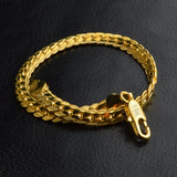 8 Inch 925 Silver/18k Bracelet 5MM Side Chain Bracelet For Woman Man