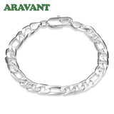 8 Inch 925 Sterling Silver Chain Bracelet Wedding Gift Jewelry