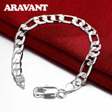8 Inch 925 Sterling Silver Chain Bracelet Wedding Gift Jewelry