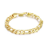 925 Sterling Silver 8MM Gold/Silver Full Side Chain Bracelet For Woman Man