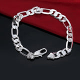 925 Sterling Silver 8MM Gold/Silver Full Side Chain Bracelet For Woman Man