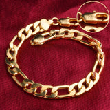 925 Sterling Silver 8MM Gold/Silver Full Side Chain Bracelet For Woman Man