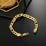 925 Sterling Silver 8MM Gold/Silver Full Side Chain Bracelet Wedding Jewelry