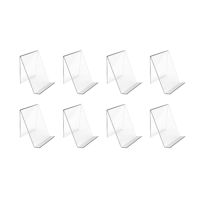 8 PCS Acrylic Book Stand Bookends Tablet Holder Display Clear Easel