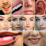 8 PCS Nose Rings & 16 PCS Septum Rings Stainless Steel Jewelry 14G