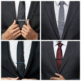 8 PCS Tie Clip Set With Gift Box Wedding Guest Metal Cufflinks