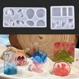 8 Pack DIY Island Necklace Gem Pendant Epoxy Mould Keychain Resin Silicone