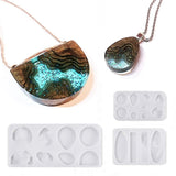 8 Pack DIY Island Necklace Gem Pendant Epoxy Mould Keychain Resin Silicone