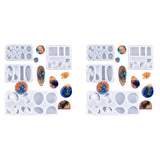 8 Pack DIY Island Necklace Gem Pendant Epoxy Mould Keychain Resin Silicone