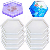 8 Pack Hexagon Silicone Coaster Molds for Resin Casting