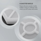 8 Pack Hexagon Silicone Coaster Molds for Resin, Concrete, Cement Casting