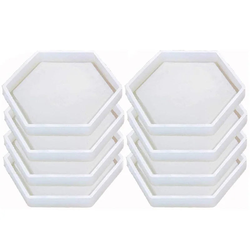 8 Pack Hexagon Silicone Coaster Molds for Resin Casting
