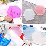 8 Pack Hexagon Silicone Coaster Molds for Resin Casting