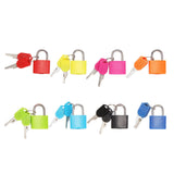 8 Pack Mini Colorful Padlock with Key for Luggage Gym Locker School Home A